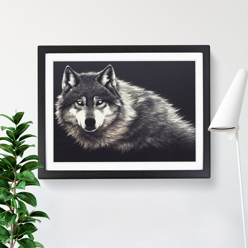 Face Of The Wolf Vol.3 - Single Picture Frame Print, 25cm H x 34cm W x 2cm D, Black Framed