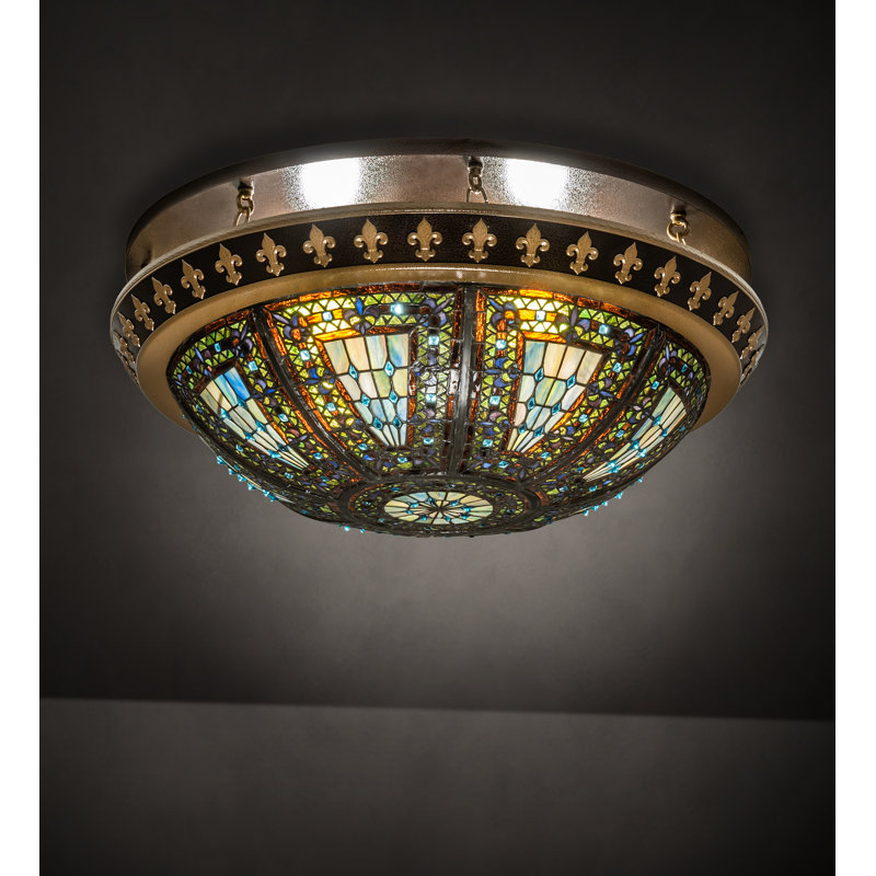 Plafonnier encastré 4 lumières Fleur-de-lis 24 po