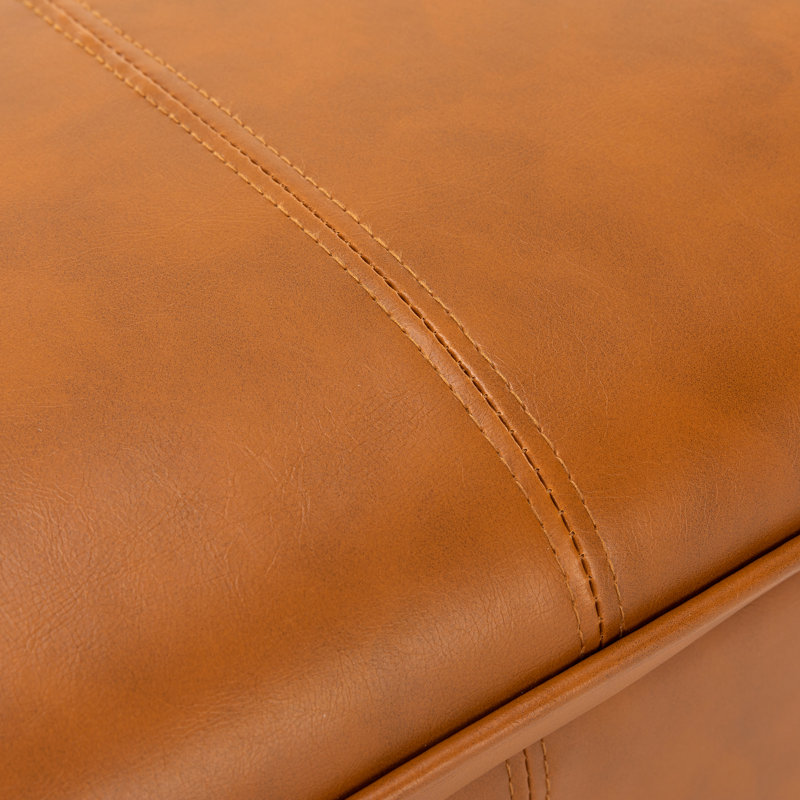Banc de rangement Breeanna, Similicuir brun whisky