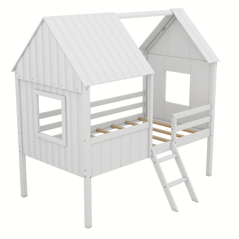 Lit mezzanine simple Sublette, Blanc