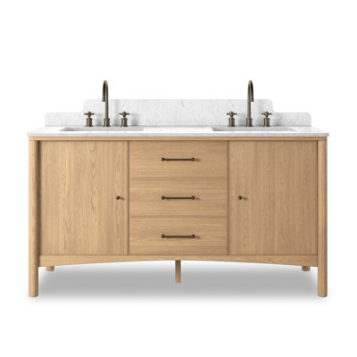 Carrara Marble Double Bathroom Vanity