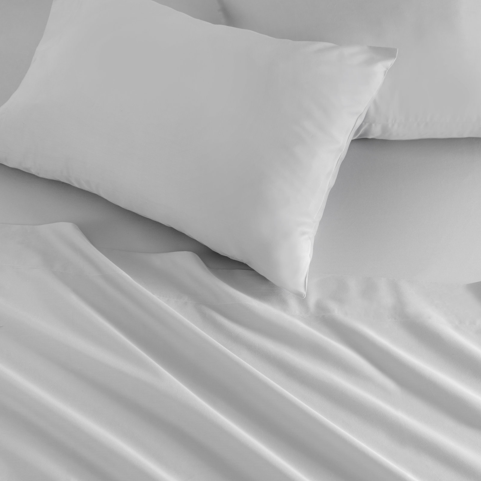 Portia Egyptian Cotton Sateen Sheet Set, Storm Cloud, Full Sheet Set + Fitted Sheet + 2 Pillowcases