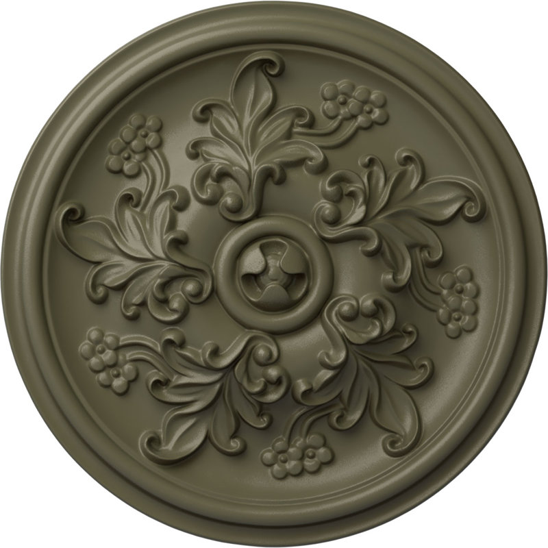 Médaillon de plafond Endurathane Katheryn, DO 14 1/2 po x P 2 3/4 po (convient aux auvents jusqu'à 2 1/8 po), Pierre Spartan