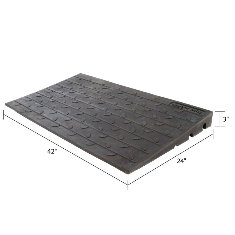 Silver Spring Rubber 3 Channel Threshold Ramp, 24" L x 42" W x 3" D