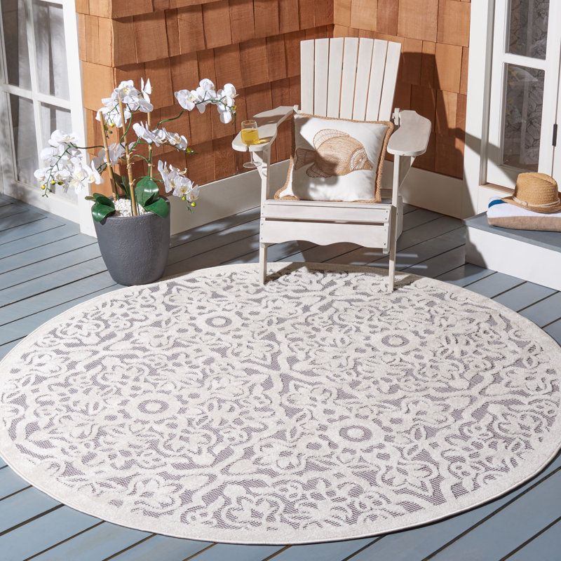 Sprague Performance Floral Rug, Round 6'7"