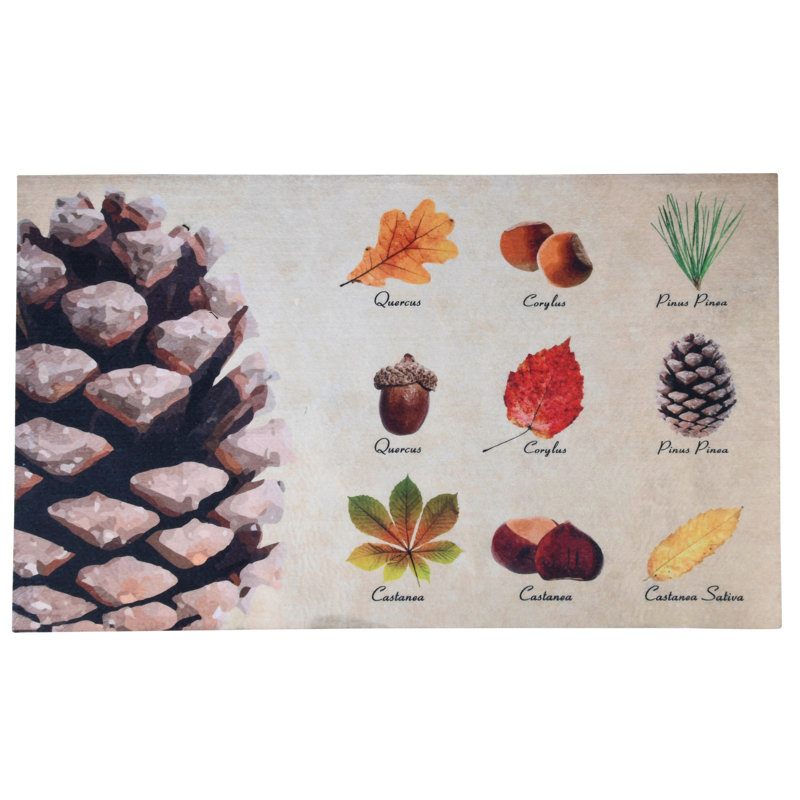 Printed Doormat (Pinecone & Leaves)