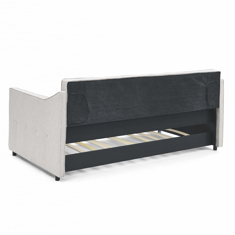 Twin Size Daybed with Twin Size Trundle, Beige