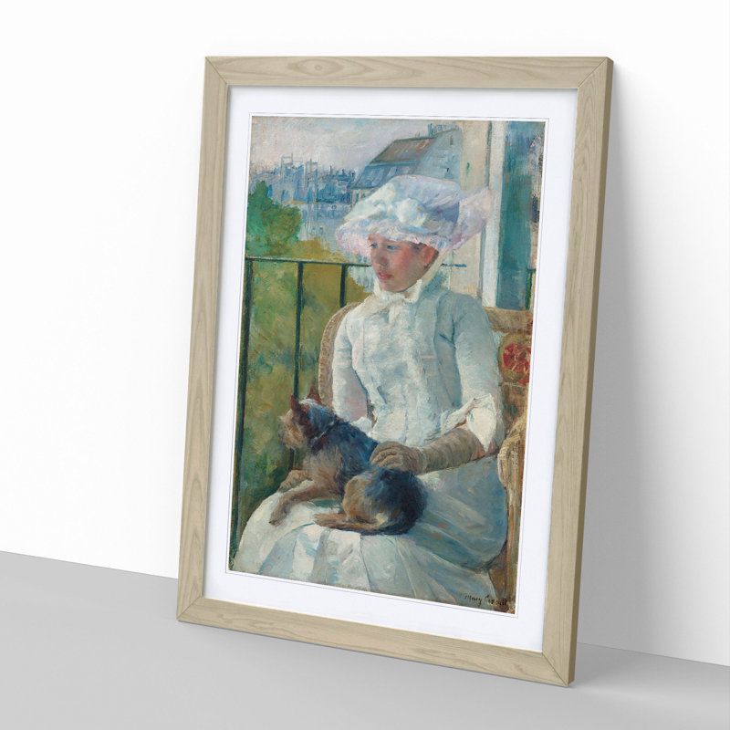 Young Girl at a Window by Mary Cassatt - Picture Frame Painting, Oak Framed, 65cm H x 48cm W x 2cm D