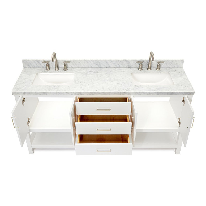 Magnolia Bath Vanity Rectangular Basin S073DCWRV, White, Rectangular