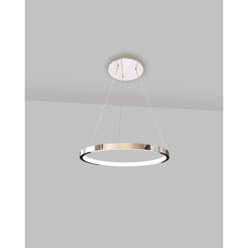 Hoop 1XL Pendant, 27.6"W, Chrome