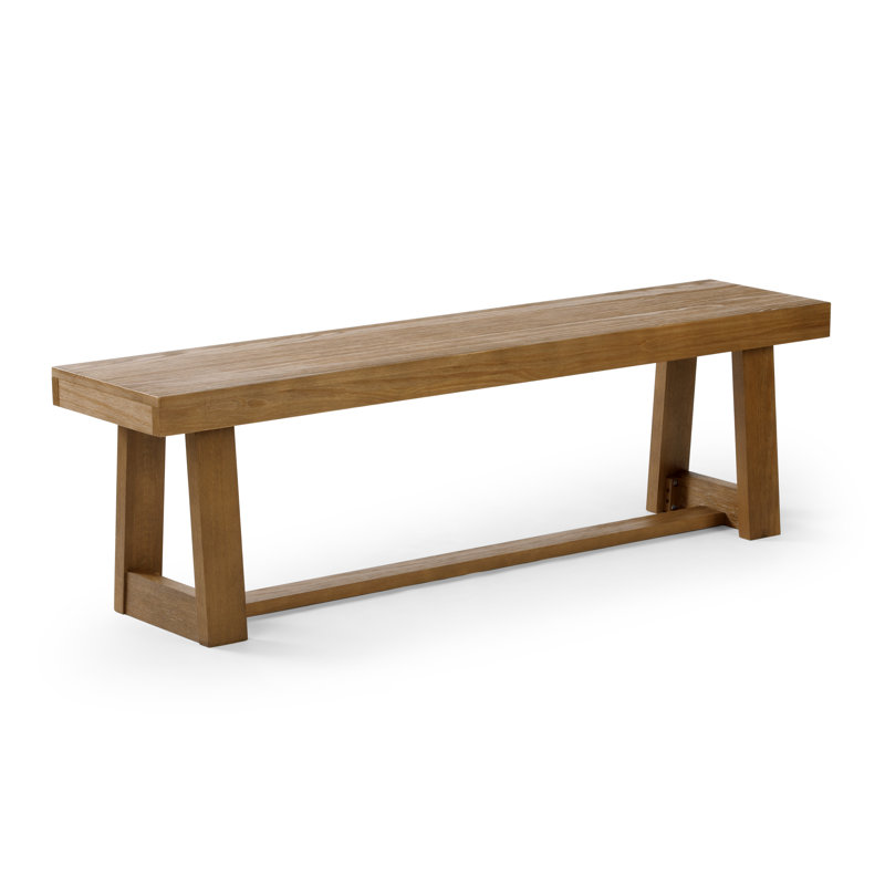 Linzy Modern Wood Bench, Pecan