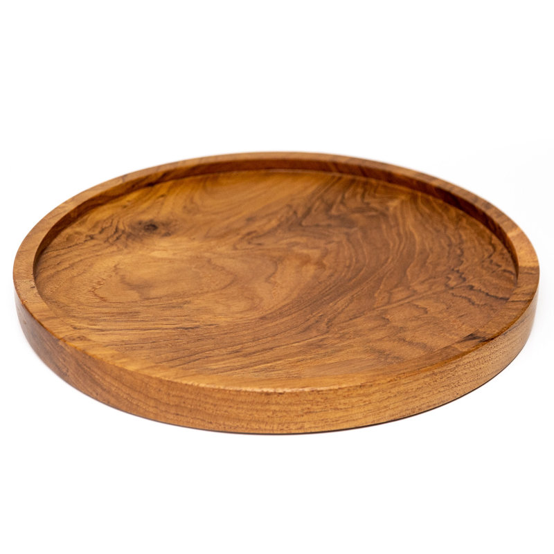 Plat à pizza en bois massif Rainforest Bowls, H 0,78 po x L 9,8 po x l 9,8 po