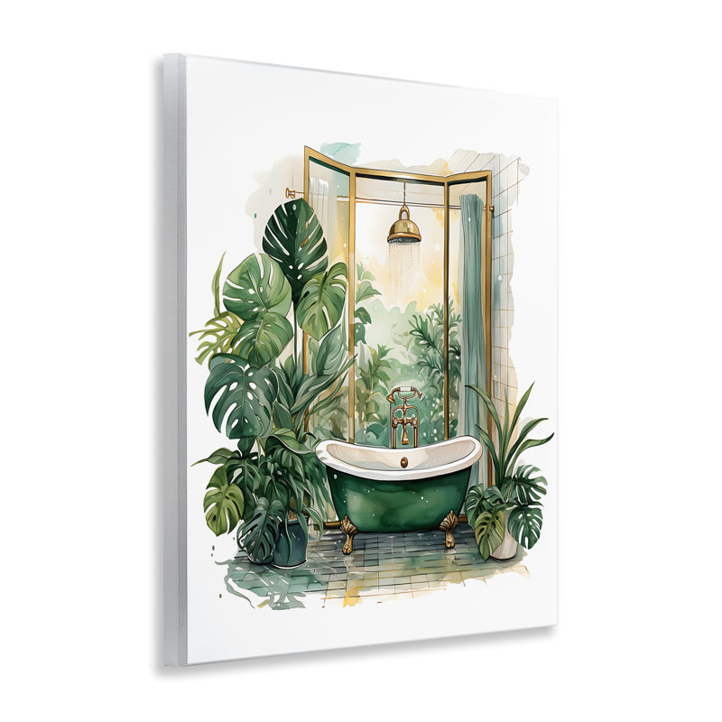 «Bathaign in Tropical Oasis», plaque murale par lettré et doublé