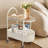 2 Tier Rolling Side Table, Metal Coffee Sofa Side End Table,Handle Utility Cart, Bed Side Table With Wheels Night Stand, Serving Cart,Drink Cart, For Living Room, Bedroom, Bathroom-1196481582