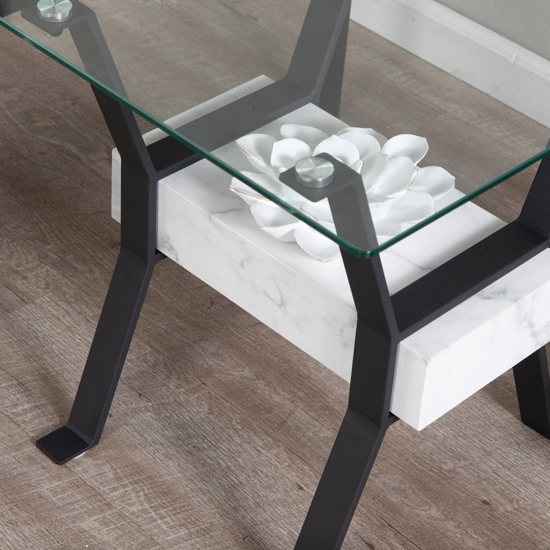 Darvette Glass Top End Table