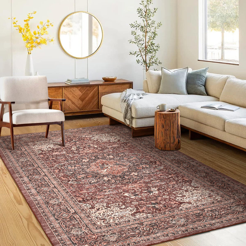 Patsi Washable Oriental Indoor Rug, Rectangle 6' x 9'