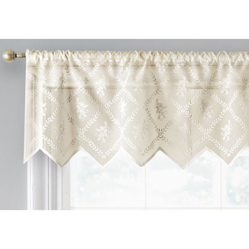 Additri Scalloped Window Valance, Beige
