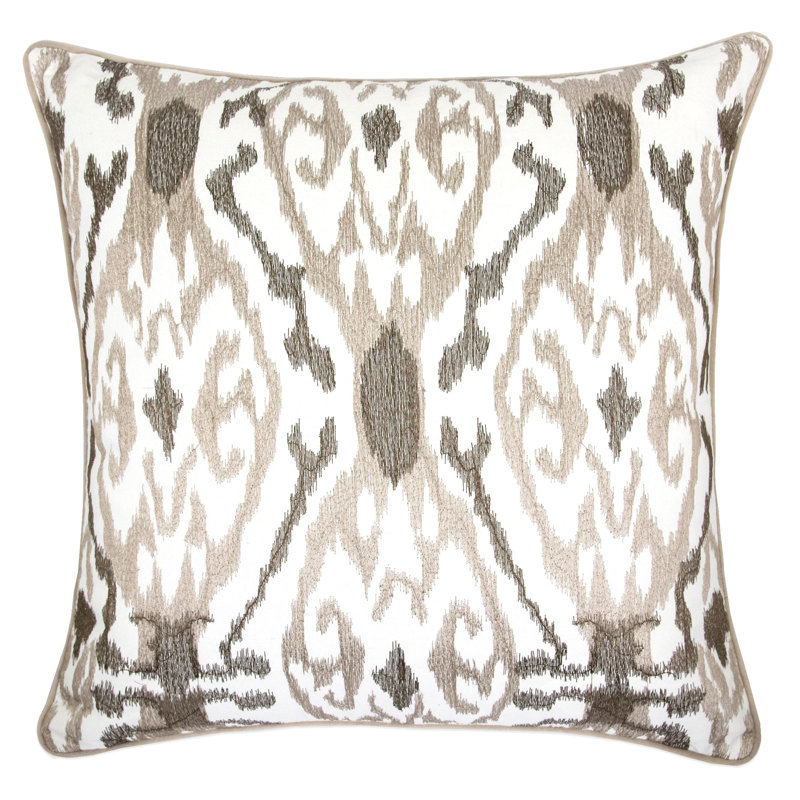  Square Cotton Pillow Cover & Insert, Ivory
