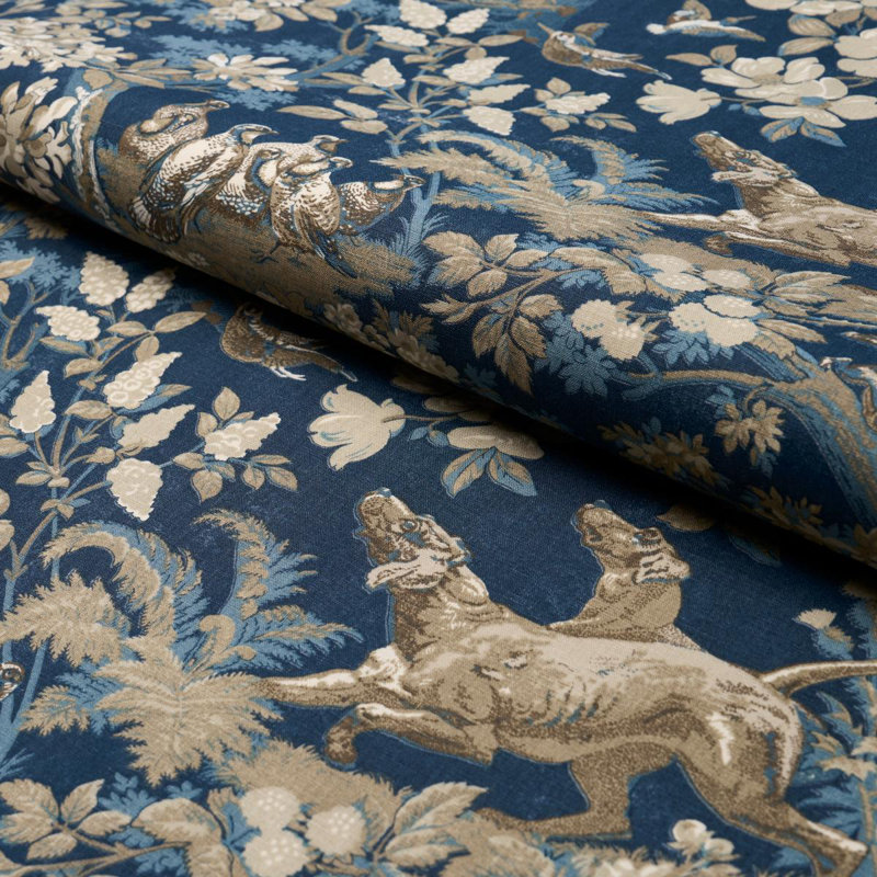 Hound Meadow Fabric, Indigo