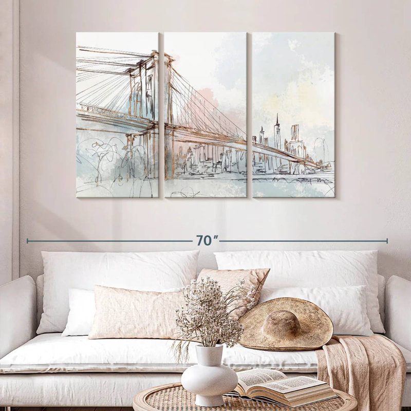 Lilie Blushing Brooklyn Bridge, 32" H x 50" W