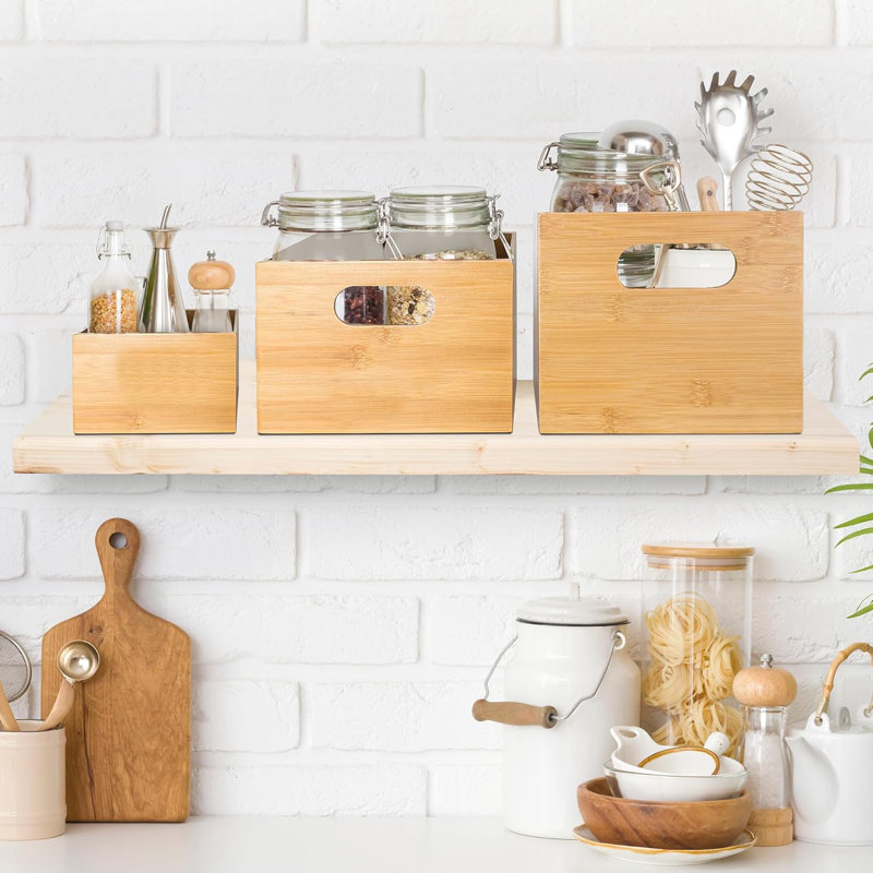 Bamboo Drawer Organizer, 12" L x 8" W x 5.5" H