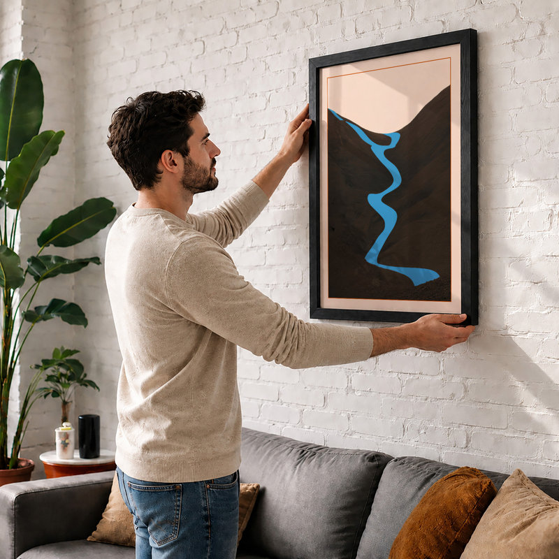 Winding River Graphic Art - Print, Oak, A4 - 29.7 x 21.0 cm