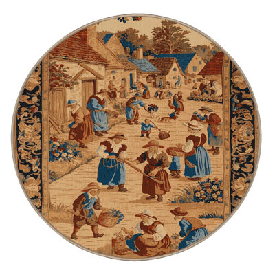 Tapis brun français lavable à la machine