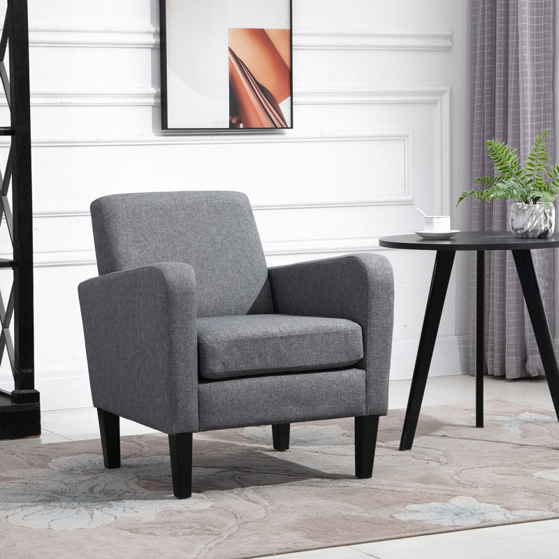 Brookview Upholstered Armchair, Grey Linen