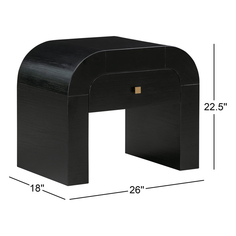 Table de chevet Baxley, Noir
