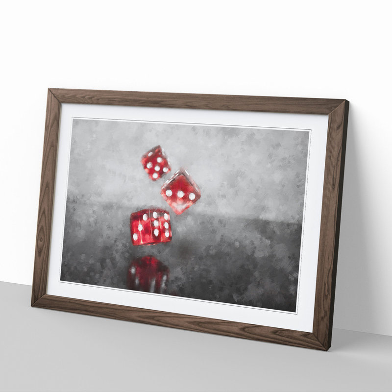 Rolling the Dice - Picture Frame Painting, 36cm H x 48cm W x 2cm D, Walnut Framed