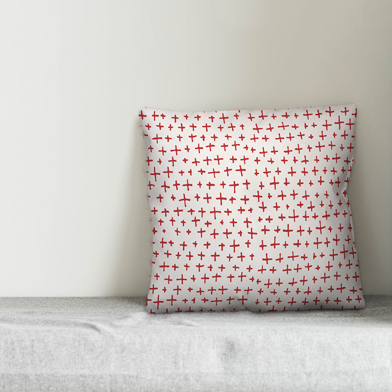  Coussin décoratif Plus, 16 po x 1 po, Rouge