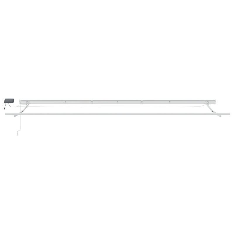 Brayden Studio Retractable Patio Awning, Green/White Striped, 600 cm W x 300 cm D