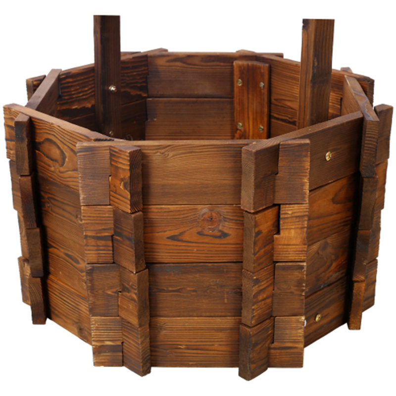 Pot à fleurs rustique en bois à souhait, H 45,4 po x l 20 po x P 20 po