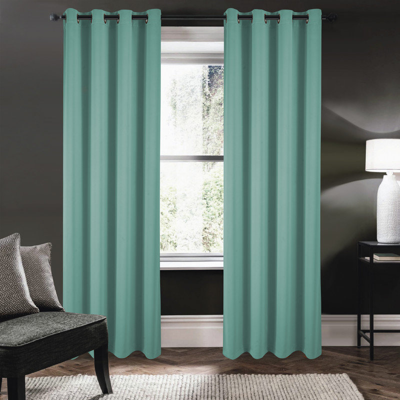 Fitnat 100% Blackout Window Curtain Panel, Teal, 52" W x 84" L