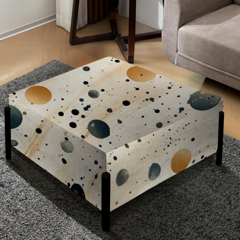 Rustic Splendor Polka Dots Pattern - Polka Dots Large Square Ottoman