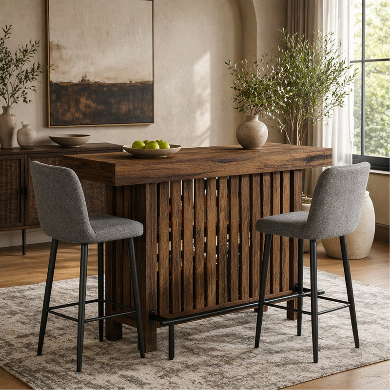Table de conversation avec repose-pieds, table de bar, table de salle à manger, table de cuisine