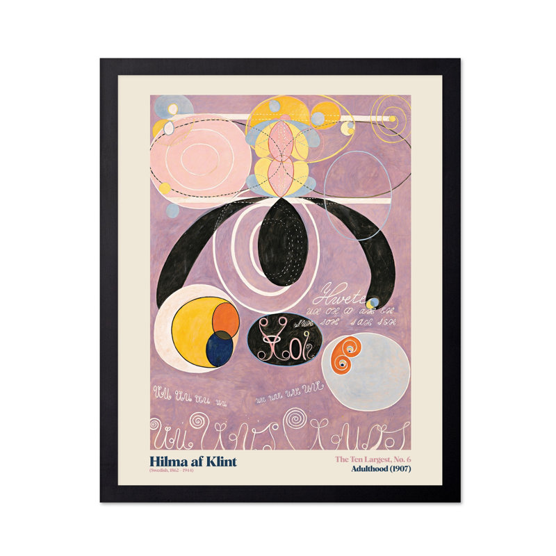 Hilma af Klimt - The Ten Larmost - Adulthood No2, Black Framed, Poster, 18"H x 24"W