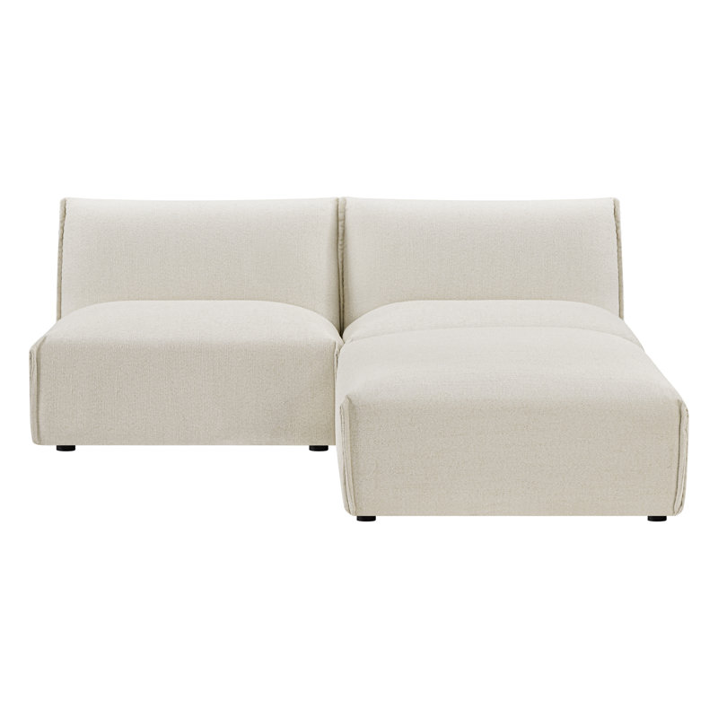 2 - Piece Upholstered Sofa With Ottoman