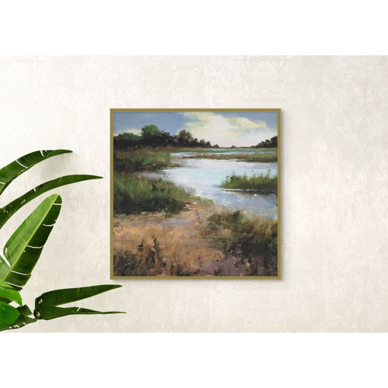 Meandering Mornings 1 Framed Acrylic Painting Print Canvas, 43.25" H x 43.25" W