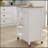 Kitchen island rolling trolley cart with towel rack rubber wood table top