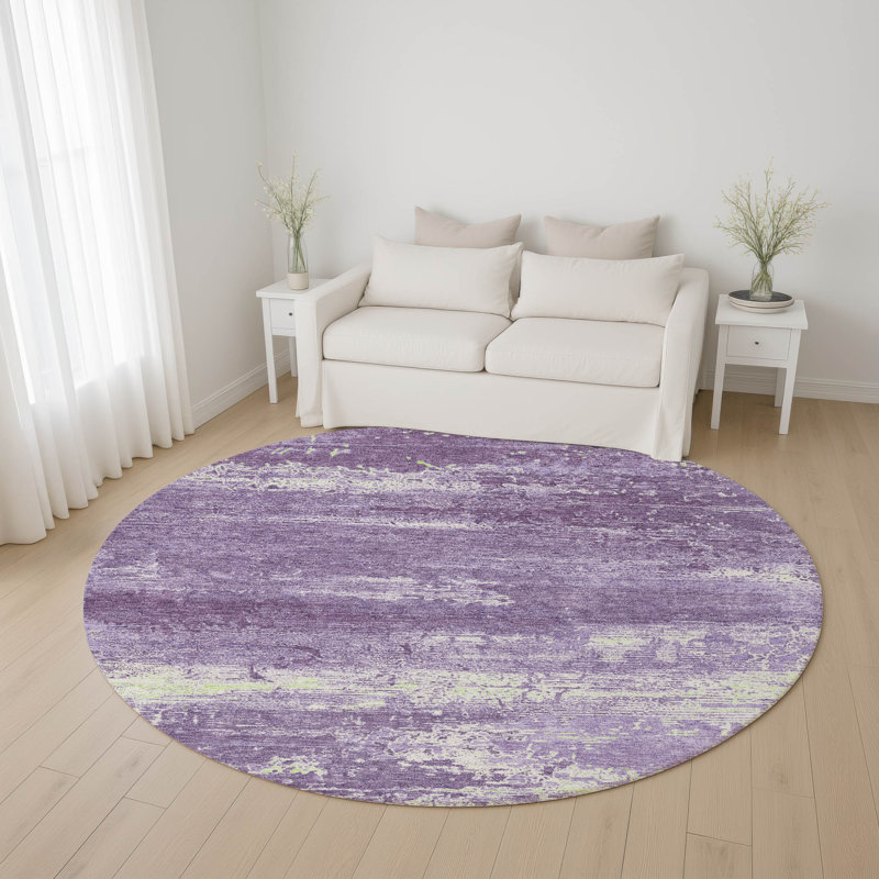 Premium Machine Washable Otte AMF1778 Modern Rug, Round 8'