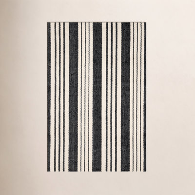 Birmingham Black Hand-Woven Outdoor Rug