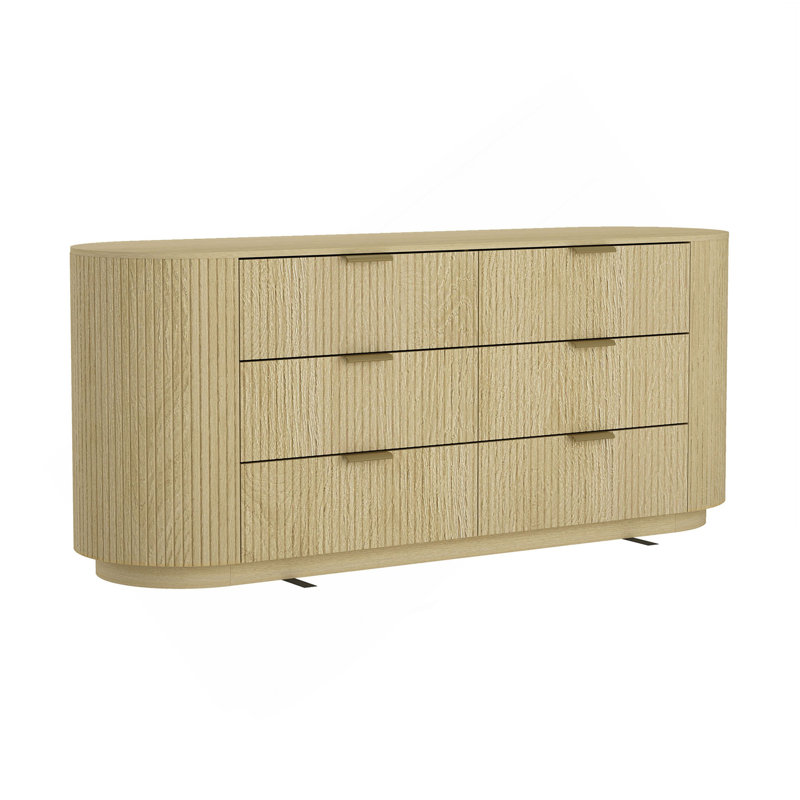 Commode 71 "en chêne naturel Olivia (6 tiroirs)