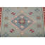 Tapis oriental bleu clair à motif géométrique Kazak 7 x 9