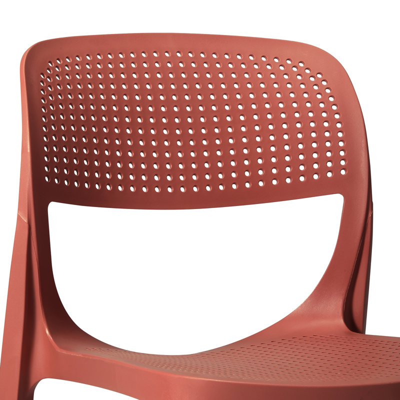 Outdoor Stacking Dining Side Chair, Red