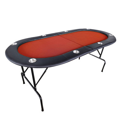 INO Design 73" 8-Player Foldable Poker Table, Light Series With Padded Rails Cup Holders