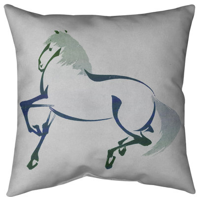 Oreiller japonais en aquarelle de cheval