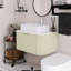 Meuble-lavabo mural de 30 po avec bords arrondis et conception rayée, armoire de rangement avec tiroir, lavabo rectangulaire en céramique blanche.-206135885