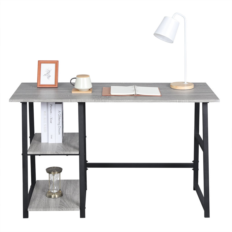 Neomi Metal Base Writing Desk, Black, Gray