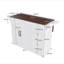 Chariot pour îlot de cuisine blanc avec plateau pliable et abattant
